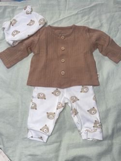 Baby Boy Huggies Outfit Set 3 Months + New Beanie