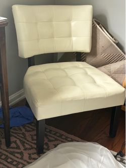 White leather chair