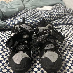 Black And White Reflective Lanvin Curb Sneakers