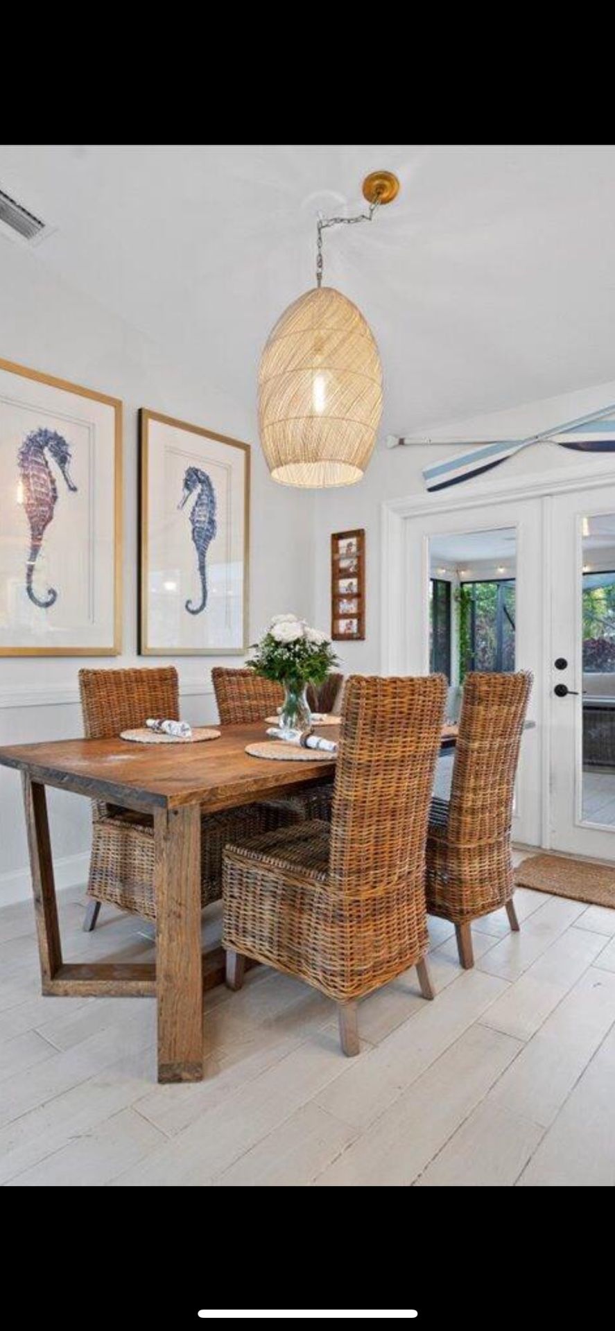 Dining Room Wood Table + 6 Chairs