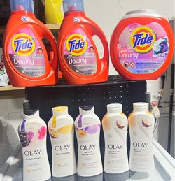 Tide detergent & Olay body wash