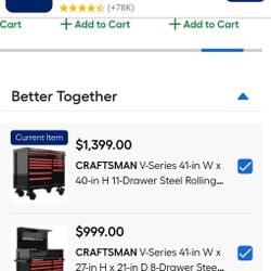 41 Inch Craftsman V Series Tool Box Chest Drawers