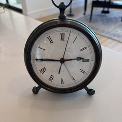 Pottery Barn bronze table shelf clock