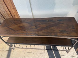 Wood and metal console table