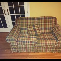 Broyhill Plaid Vintage Loveseat