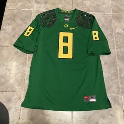 VTG Y2K Nike Mens Oregon Ducks Mariota Stitched Green Football Jersey SZ Medium