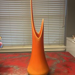 Mid Century L.E. Smith Glass Orange 