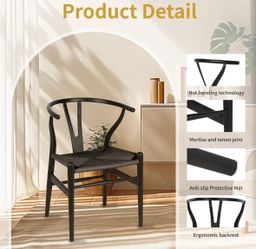 Black wishbone chairs set of 6