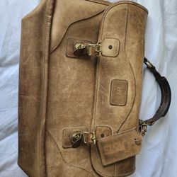 Vintage ORVIS/ GOKEY  Tan Heavy Saddle 100% Leather Briefcase 