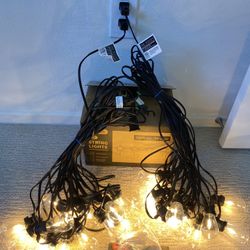 100FT Outdoor String Lights LED Waterproof Patio Lights with 30 Edison Bulbs Shatterproof Hanging Lights for Outside Cafe Bistro Garden Balcony, Porch