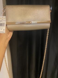 Michael Kora Mona Pale Gold Cross Body Clutch Bag