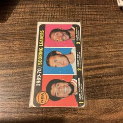 1970 Topps Tall Boy Scoring Leaders Basketball Card With Kareem (Lew Alcindor), Jerry West & Elvin Hayes 3 HOFers