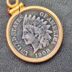 1908  Indian Head Silver Tone 