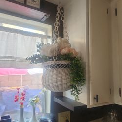 Vintage Wicker Hanging Planter