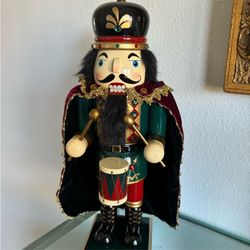 Vintage nutcracker made of wood 18 inches tall