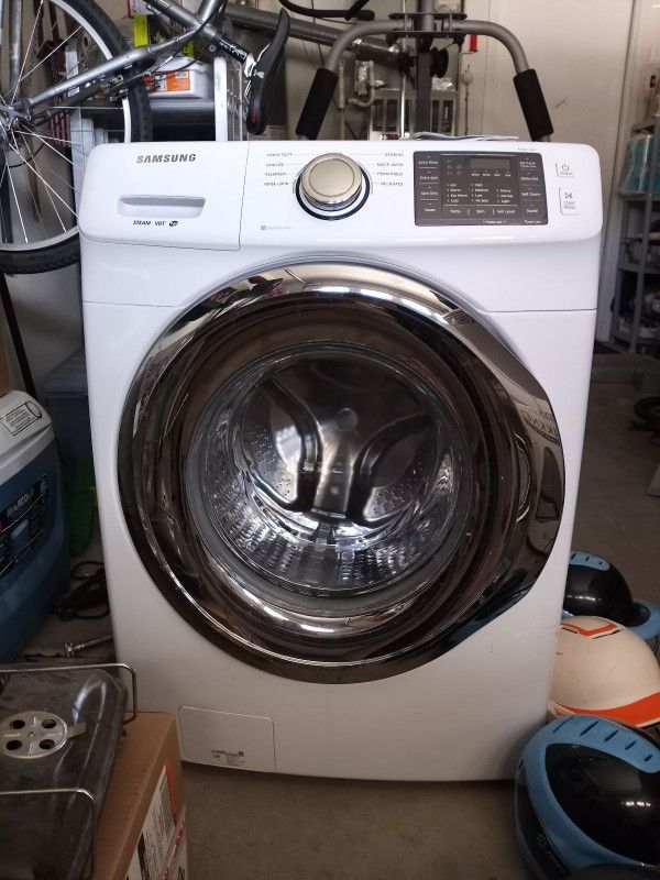 Samsung 9 Cycle High Efficiency Steam Front Loading Washer WF42H5200AW PARTS (needs repair; read full description)