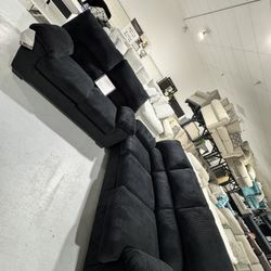 Black Sofa + Loveseat 
