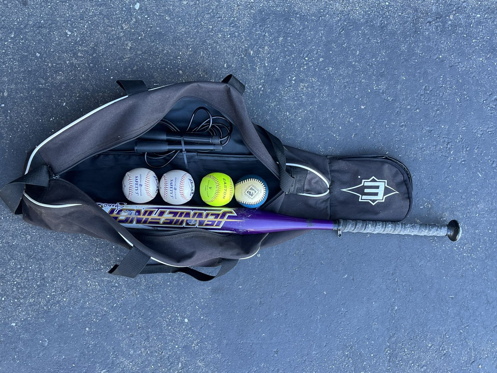 Softball Bat and 4 Safety Regular Size Baseballs for ONLY $20