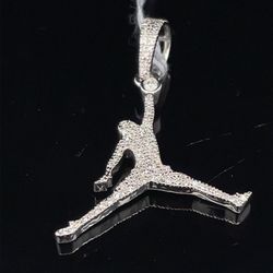 10KT White Gold Diamond Jordan Pendant 2.00g .17CTW 182739/6