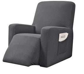 NEW Stretchable Recliner Cover 1 Piece Chair Slipcover- Light Gray