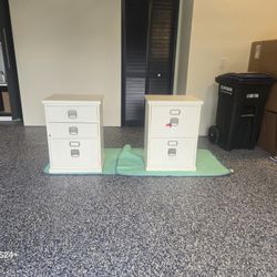 White Desk With File Cabinets And Drawers 