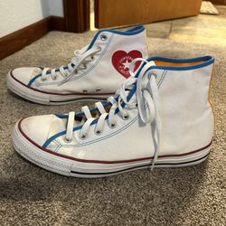 Custom White Converse High Top M-10.5