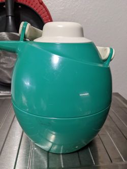 Rare Vintage Zojirushi Elephant Green Thermal Insulated Water Tea Pot Thermos