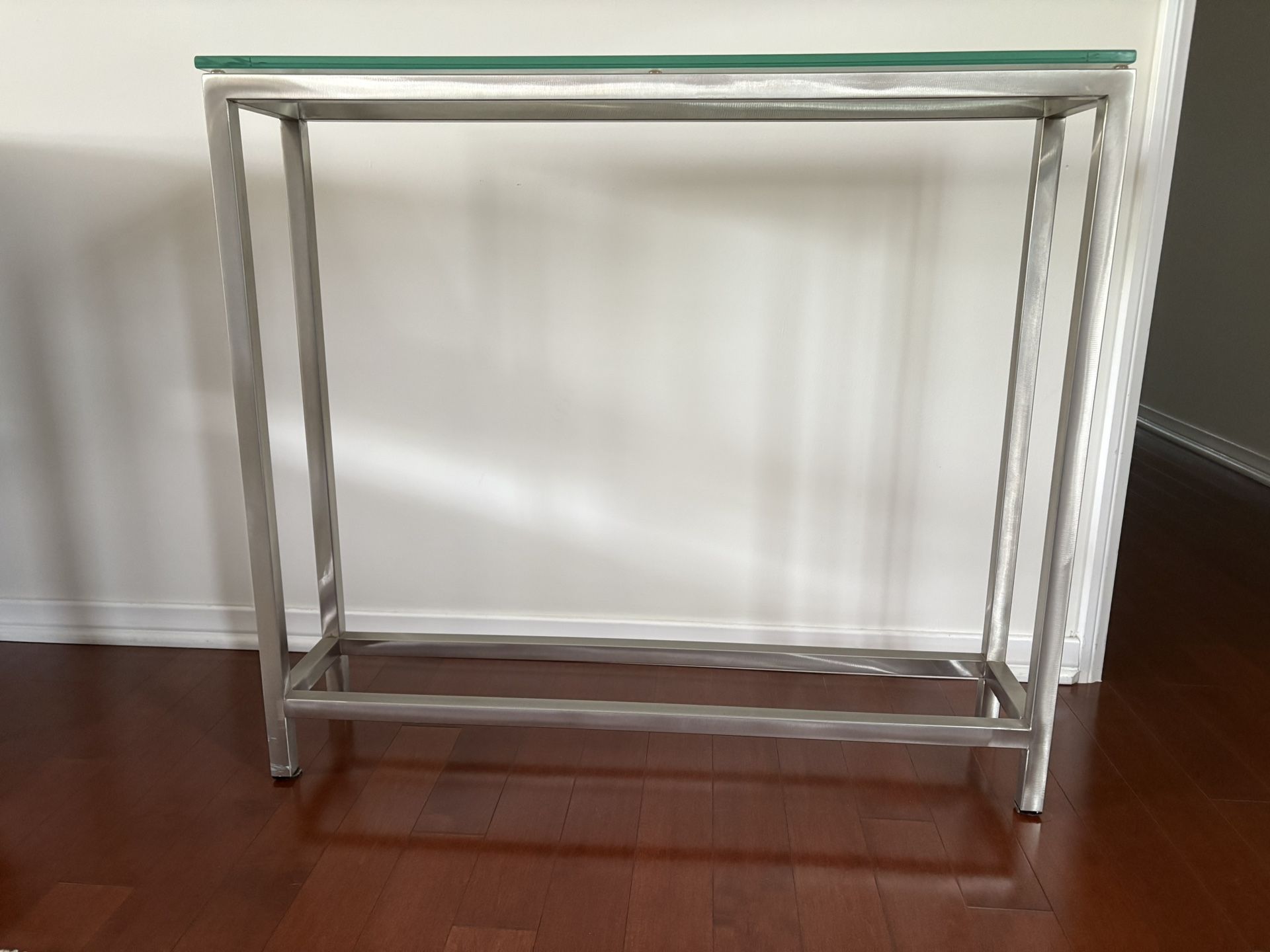 Crate and Barrel Era Glass Console Table