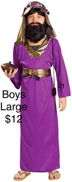 Boys Wiseman Biblical Nativity Purple Costume Large / Disfraz de Hombres Sabios Niños