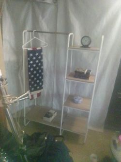 Utility rack with shelf units.