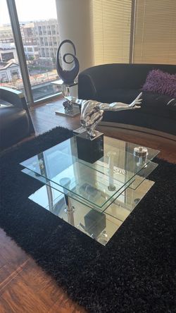 Multi-Tier Glass and Chrome Coffee Table