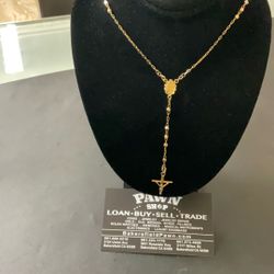 Rosary Necklace 14kg 2 Tone 4.1 Dwt 22” ( Layaway Or Acima Leasing Options )