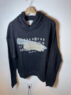 Maison Margiela MM6 Cropped Hoodie Black Numeric Logo Sweatshirt Oversized Fit size M/L