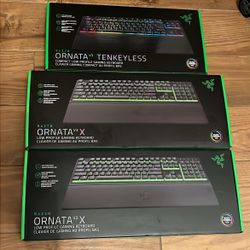 Lot Of 3 Razer Ornata Gaming Keyboards, NEW 