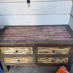 Patio, Wooden Table With Drawers