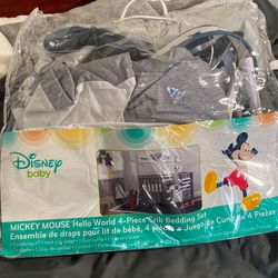 Mickey Mouse Crib Set Plus Musical Mobile 