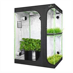 NEW OPEN BOX CoolGrows 2-in-1 36"x24"x53" Mylar Hydroponic Grow Tent W/ Window & Floor Tray
