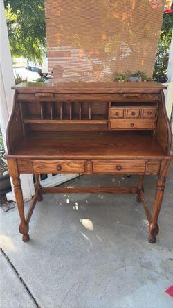 Oak roll top desk