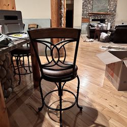 Leather and Metal Bar Stools