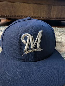 Milwaukee Brewers Navy Fitted Baseball Cap
