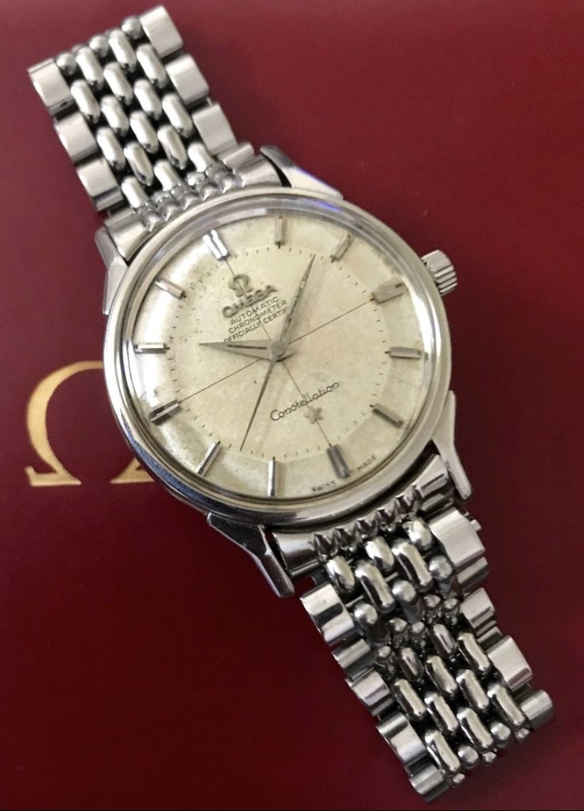 Vintage Omega Constellation Pie Pan Dial with crosshair and org