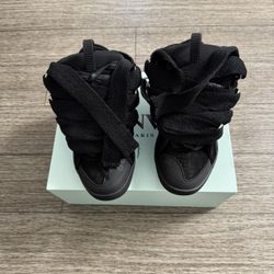 black lanvin curb sneakers