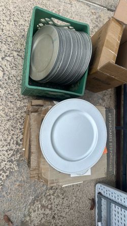 Silver Beaded Charger Plates Bulk Lot