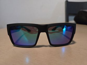 Men's Cyrus Spy+ Sunglasses, matte black frame with green Happy Lenses