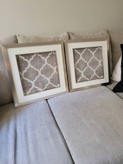 Pair of Quatrefoil Wall Art 18"x18"