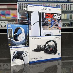 PlayStation 5 Bundle 3TB STORAGE, DualSense Edge Wireless Controller, G29 Driving Force, JBL QUANTUM 910P Wireless Headset (Take It Home In Payments) 