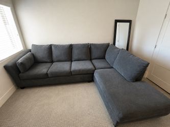 Dark gray sectional sofa couch