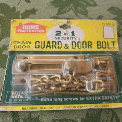 Brass Plated Home Protection Chaun Door Guard And Door Bolt In Original Package