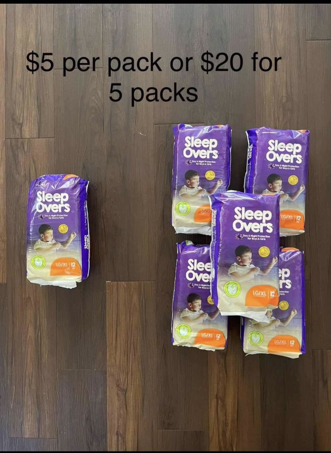 Nighttime Pull-ups Underwear/Diapers Sleepovers L/XL