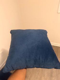 Velvet blue throw pillows